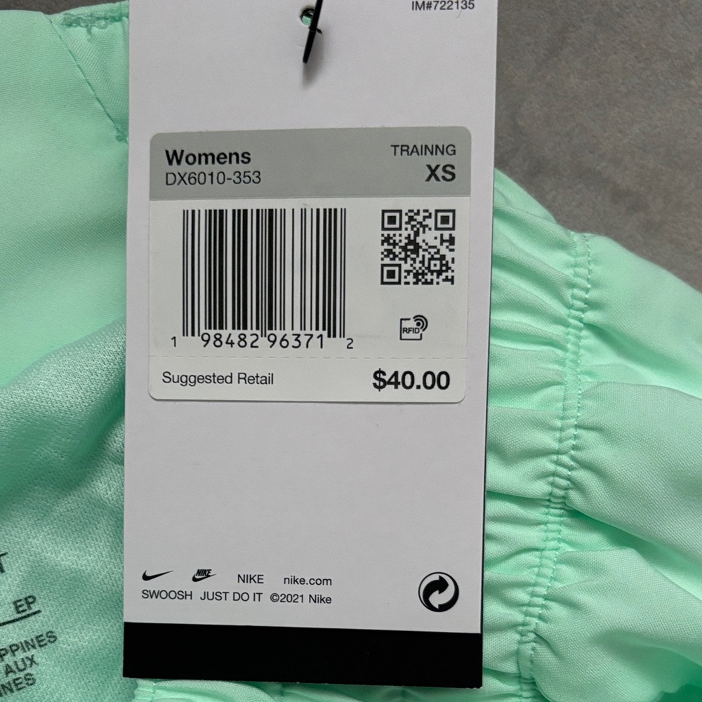 Nike Women's Light Green Athletic Shorts - Picture 3 of 4